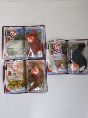 Ty McDonald’s Dinosaur Trio Beanie Babies Set Of 3